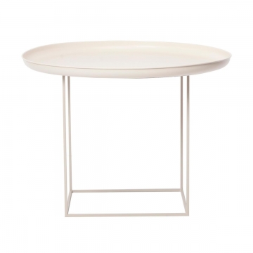 NORR 11 - Duke Medium Beistelltisch Ø 70cm - antik weiß/Tischplatte abnehmbar/H: 39cm